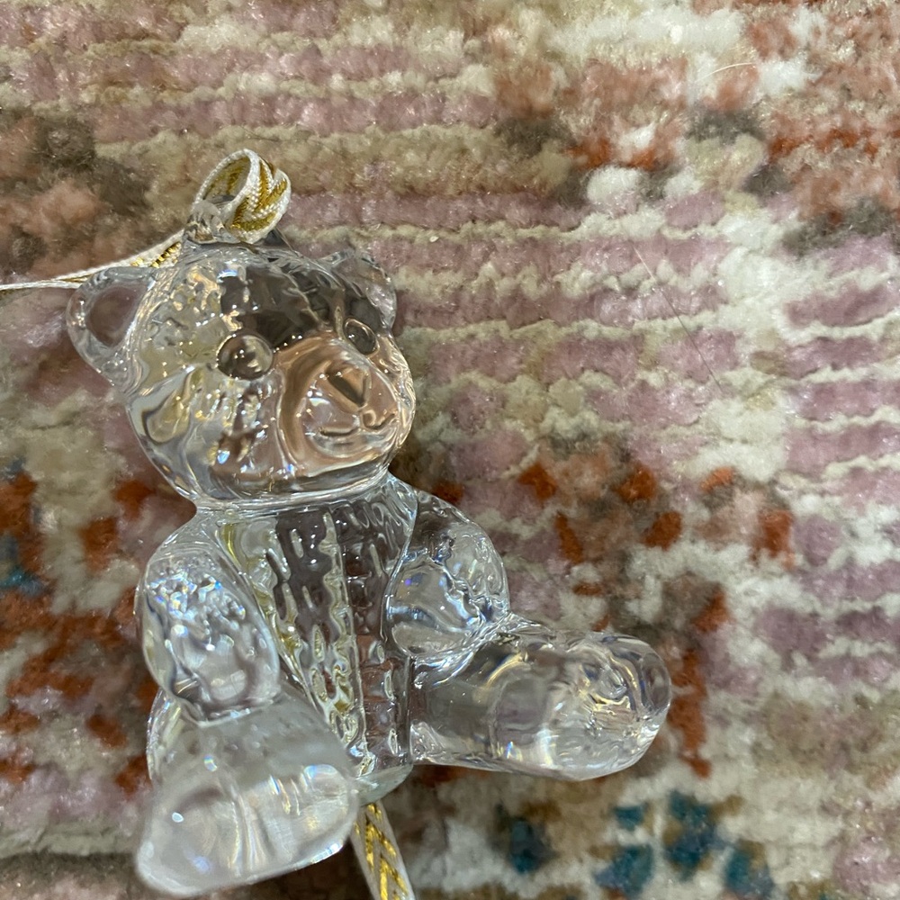 Waterford Crystal Teddy Bear Ornament with Gold Accents - Picture 4 of 9